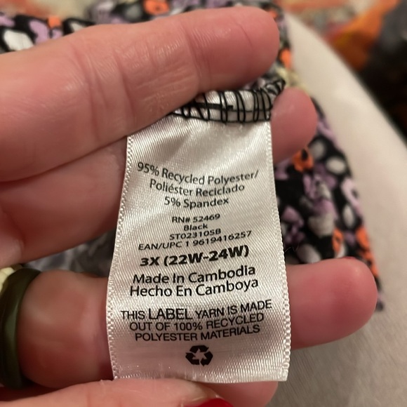 Secret Treasures floral Pajama Set- Button up top w/Capri length bottoms size 3x - Picture 7 of 7